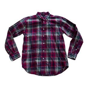 Ralph Lauren Boy’s LG Red Green Blue Plaid Long Sleeve Button Down Shirt